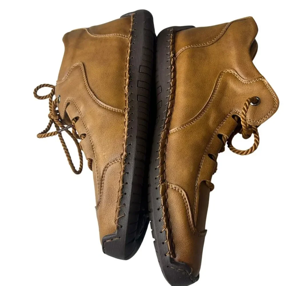 NWOT Fashion hand stitched leather chukka boots sz 44 10.5-11 US size